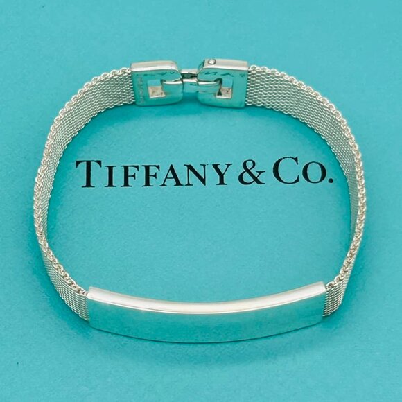 Tiffany & Co. Sterling Silver Somerset Mesh ID Retired Bracelet - Picture 3 of 9